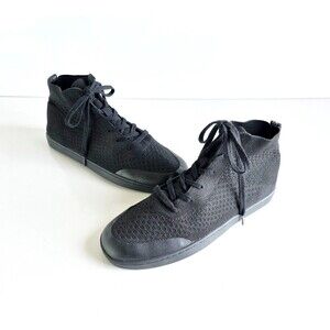 SUAVS Men's The Legacy High Top Sneakers Jet Black Sz 11 44 Lace Up Knit